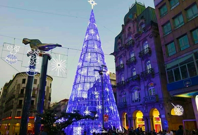 Árbore de nadal na cidade de Vigo